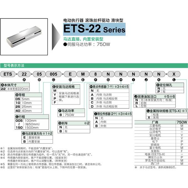 CKD喜開(kāi)理電動(dòng)執(zhí)行器（無(wú)馬達(dá)型）滑塊型ETS-22-25010-EM8NNNNN