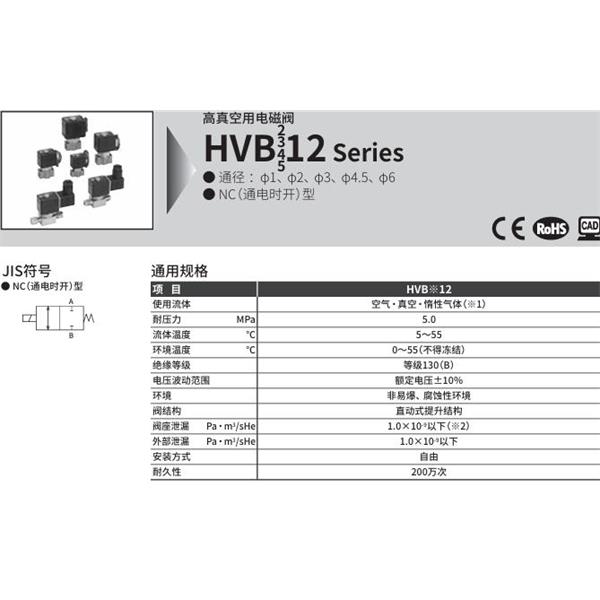 CKD喜開理先導式2通電磁閥HVB212-4RM-Z-2HSB-DC12V
