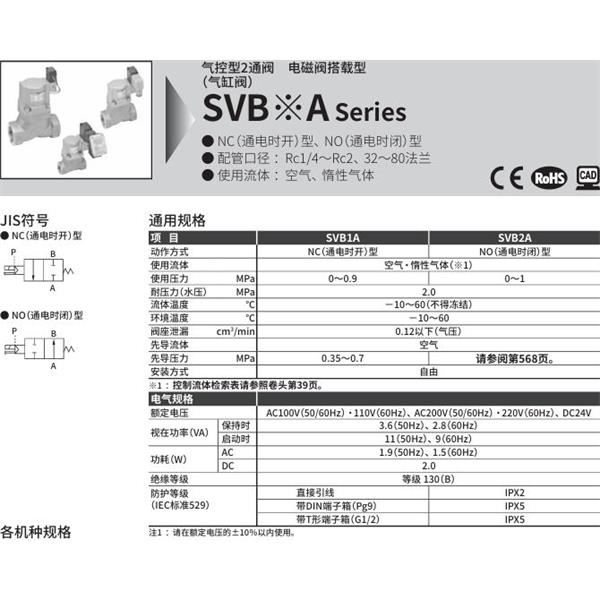 CKD喜開(kāi)理氣控型2通閥（氣缸閥）SVB1A-25A-02CS-AC100V