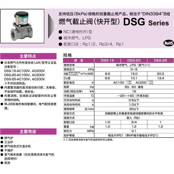 CKD喜開理氣體遮蔽閥（快開型）DSG-25-WH2-AC100V