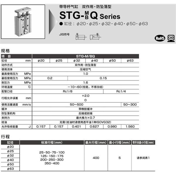CKD喜開理帶導(dǎo)桿氣缸STG-MQ-50-25-H-T0H-R-M1