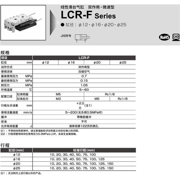 CKD喜開(kāi)理線性滑臺(tái)氣缸LCR-F-16-50-S506DTN